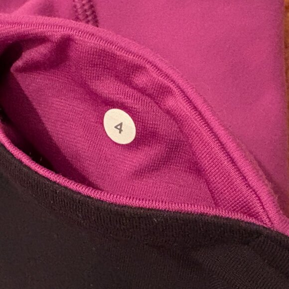 Lululemon Wunder Under Crop Reversible Mid Rise 21" Leggings Black/Violet Luon 4 - Picture 8 of 8